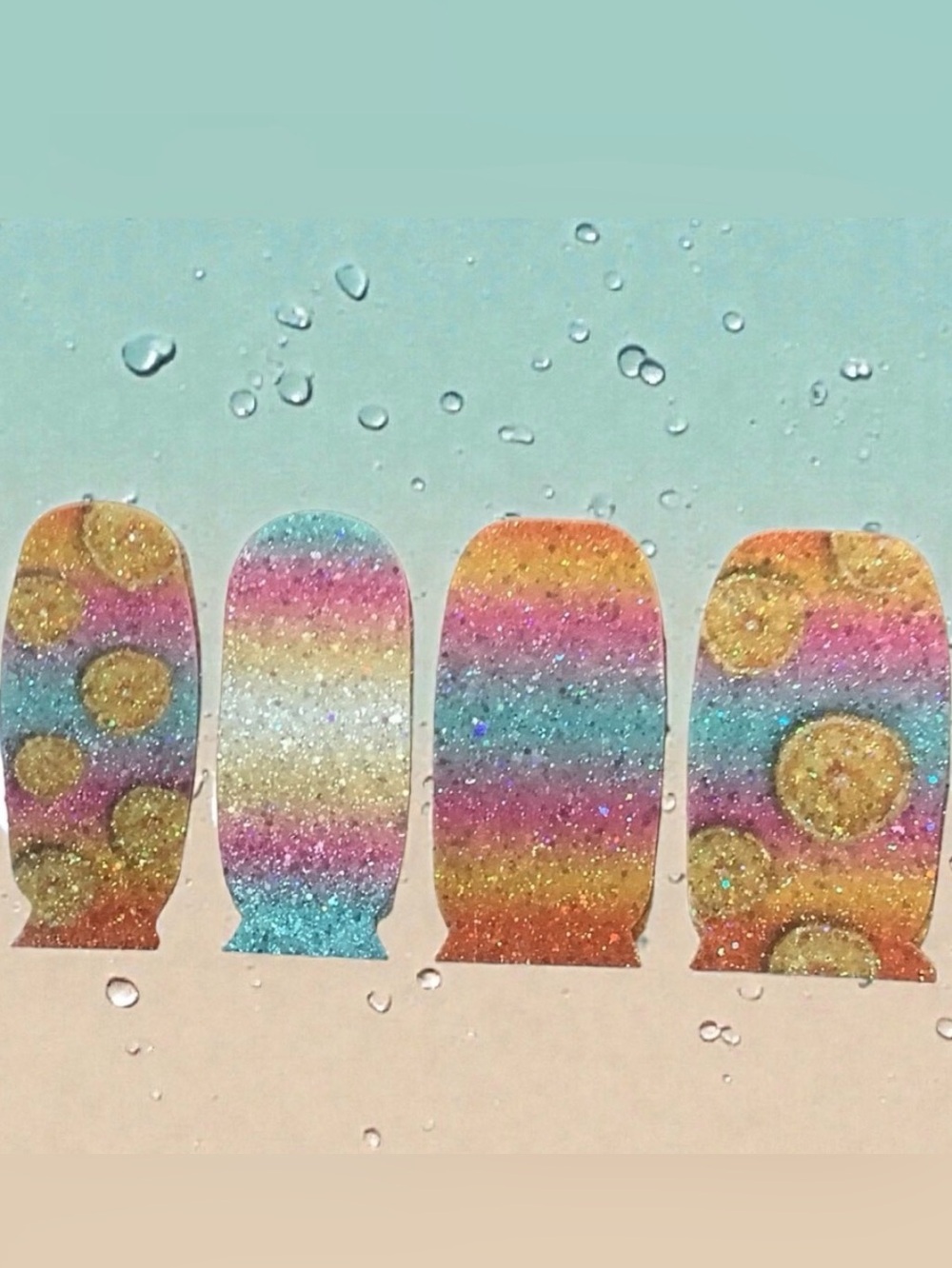 Color Street Glitter Rainbow Ombre Nail Strips - Multicolor Sparkle